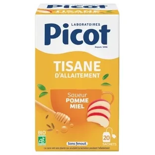 Органічний трав'яний чай Picot з ароматом яблука та меду для годування груддю, 20 пакетиків