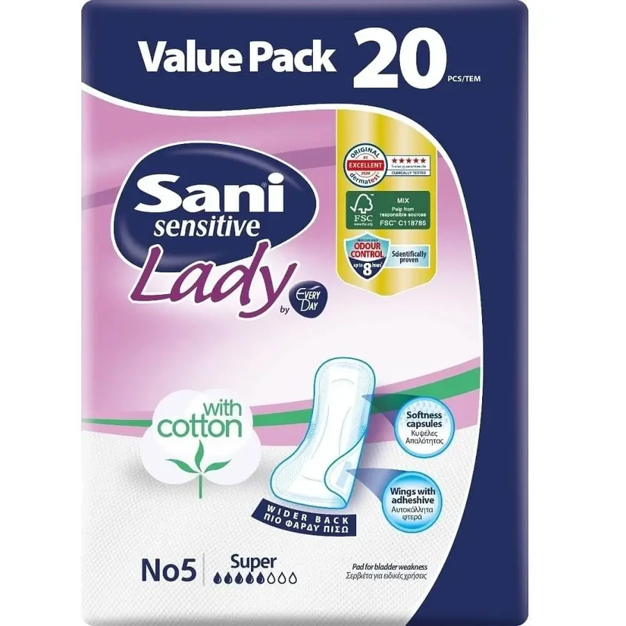 SANI Sensitive Lady Discreet Super No5 Хлопковые тампоны, 20 штук: цены и характеристики