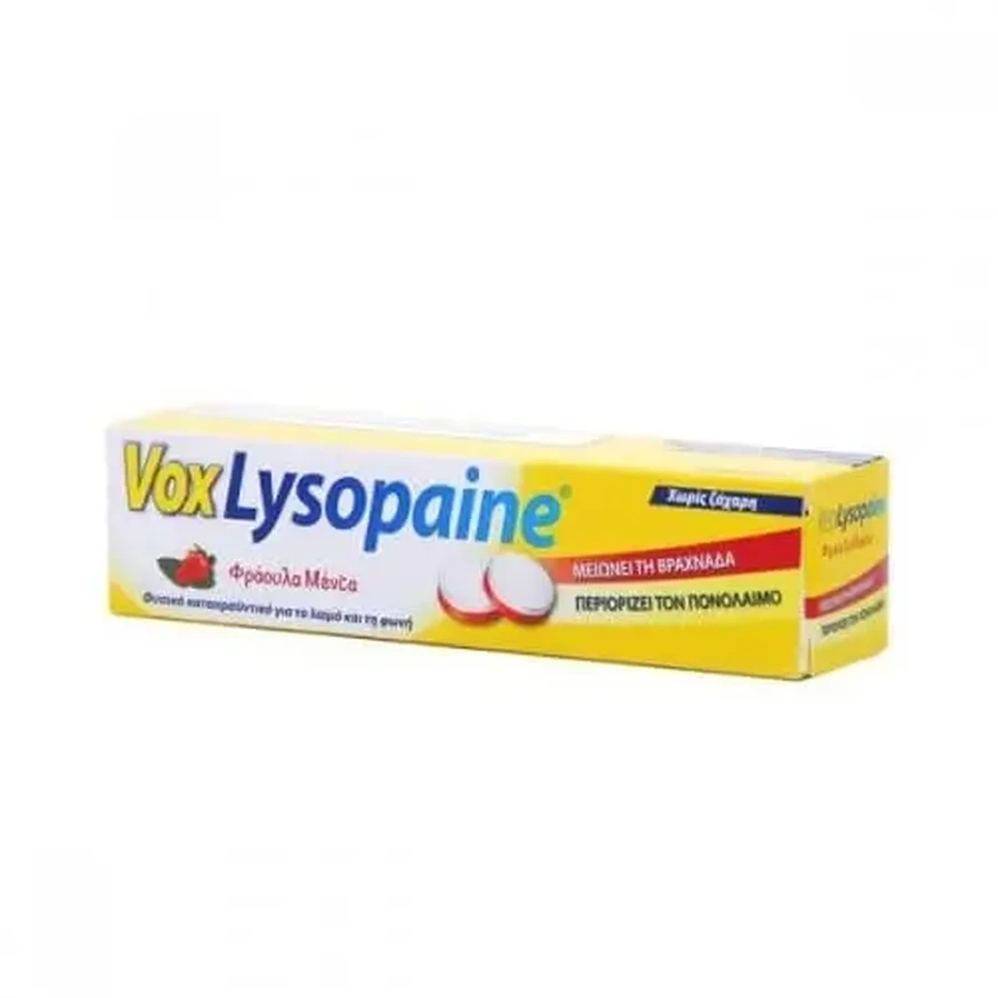 SANOFI Vox Lysopaine Natural Soother для горла и голоса со вкусом клубники и мяты, 18 кружочков: цены и характеристики