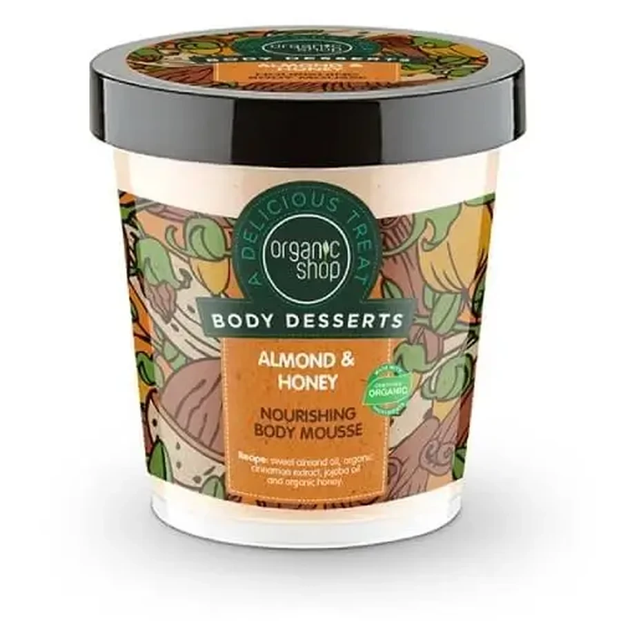 ORGANIC SHOP Body Dessert Almond & Honey Mousse — питательный крем для тела с миндалем и мёдом, 450 мл: цены и характеристики