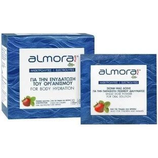 ALMORA PLUS Электролиты Пищевая добавка со вкусом клубники для гидратации организма, 12 пакетиков