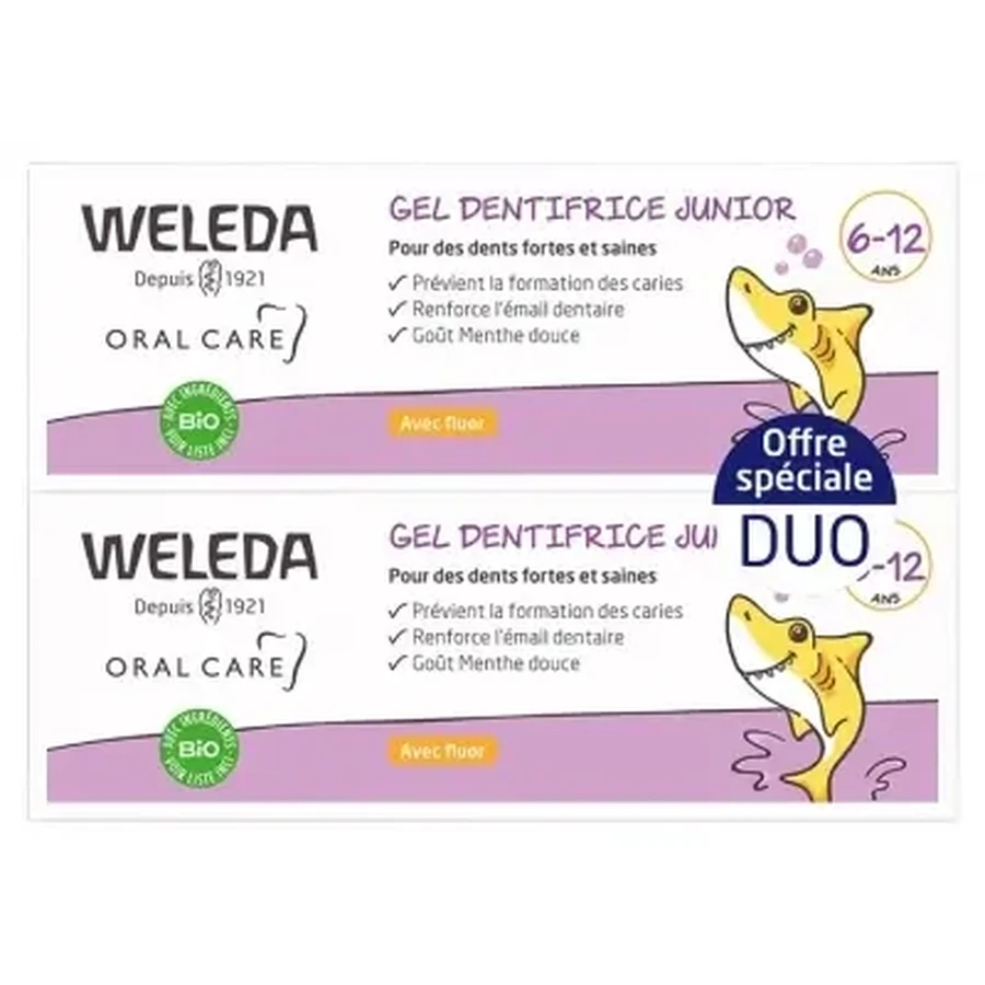 Зубная паста-гель Weleda Junior для детей от 6 до 12 лет, упаковка из 2 тюбиков (по 50 мл каждый): цены и характеристики