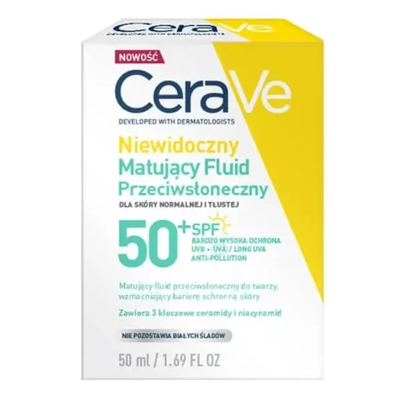 CeraVe, невидимий матуючий флюїд SPF50+, 50 мл: ціни та характеристики