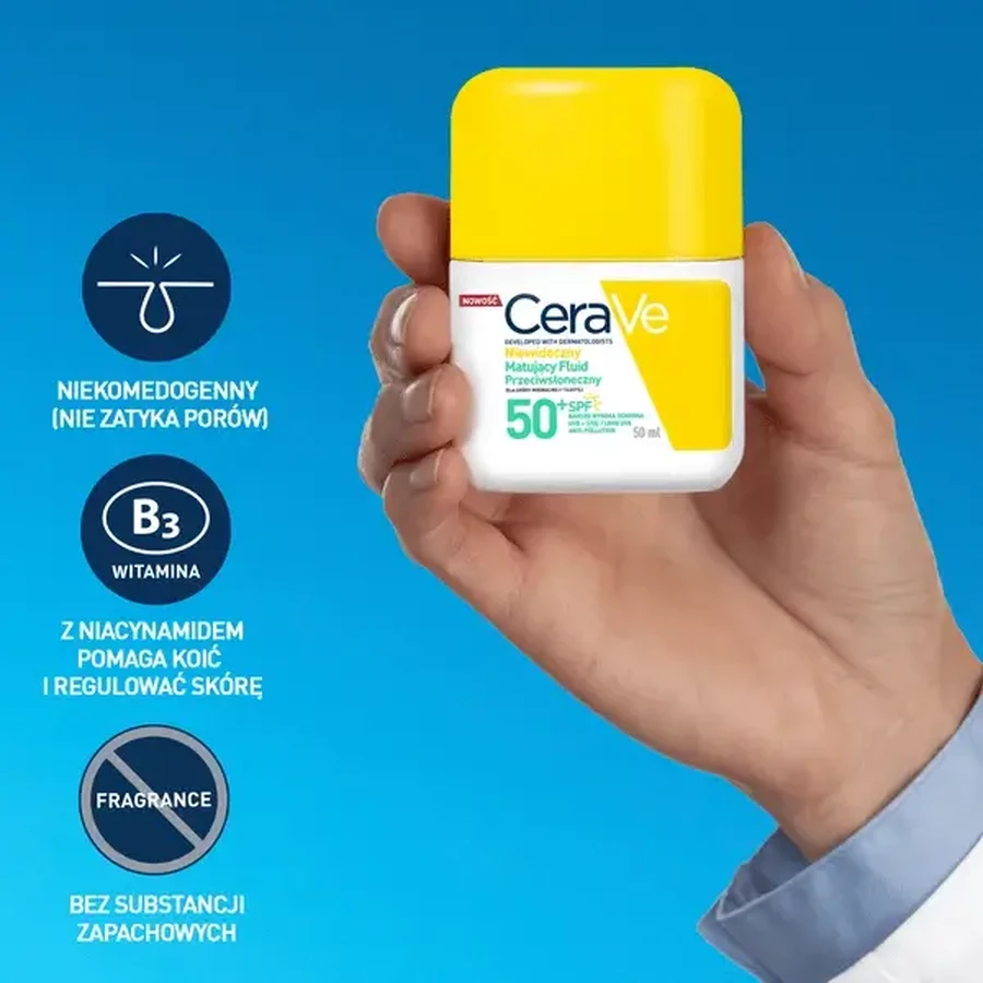 CeraVe, невидимий матуючий флюїд SPF50+, 50 мл: ціни та характеристики