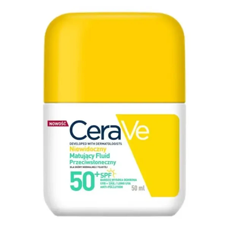 CeraVe, невидимий матуючий флюїд SPF50+, 50 мл: ціни та характеристики