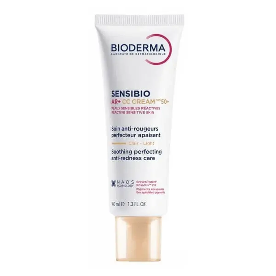 Bioderma Sensibio AR+ CC SPF 50+ — защитный крем, успокаивающий кожу и снимающий покраснения, светлый оттенок, 40 мл: цены и характеристики