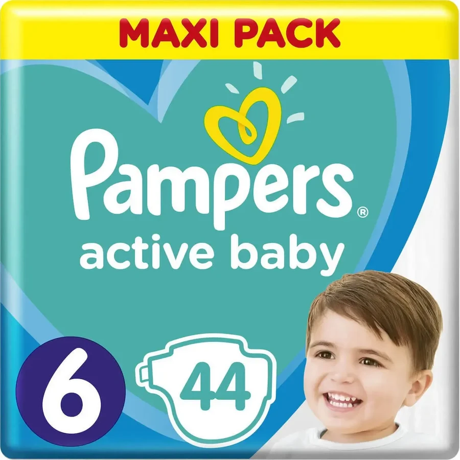 PAMPERS Дитячі підгузки Active Baby №6 13–18 кг, 44 шт., Maxi Pack: ціни та характеристики