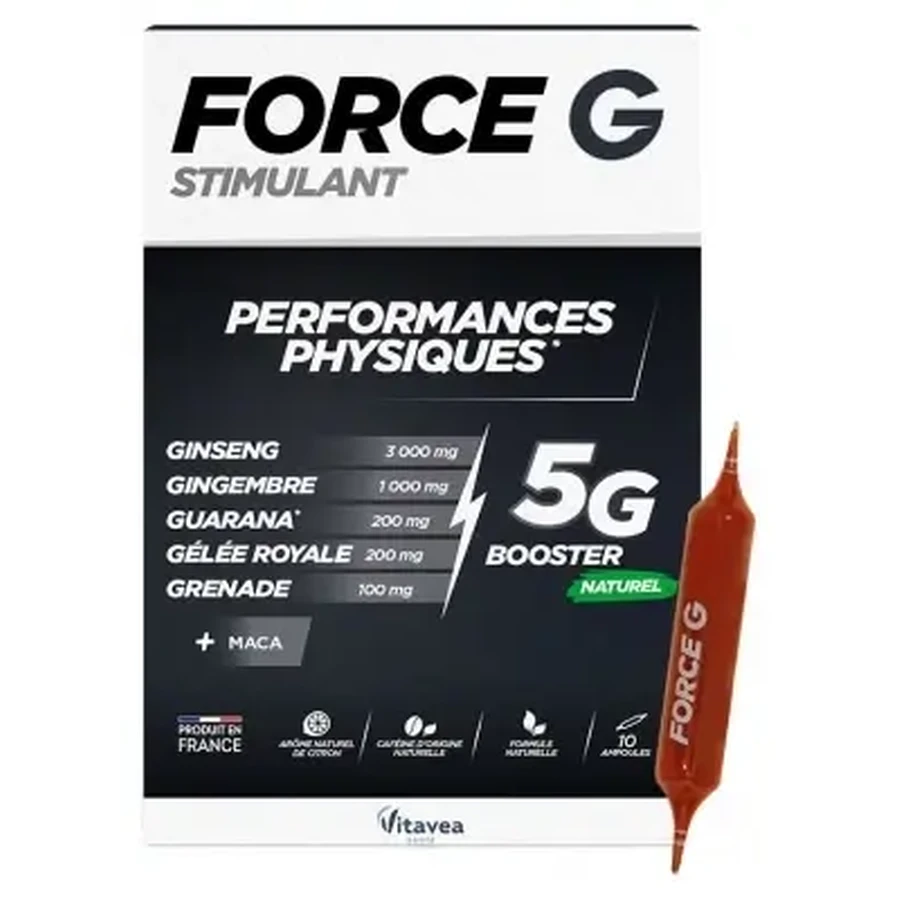 Vitavea Force G — харчова добавка для підвищення фізичної працездатності, 10 ампул: ціни та характеристики