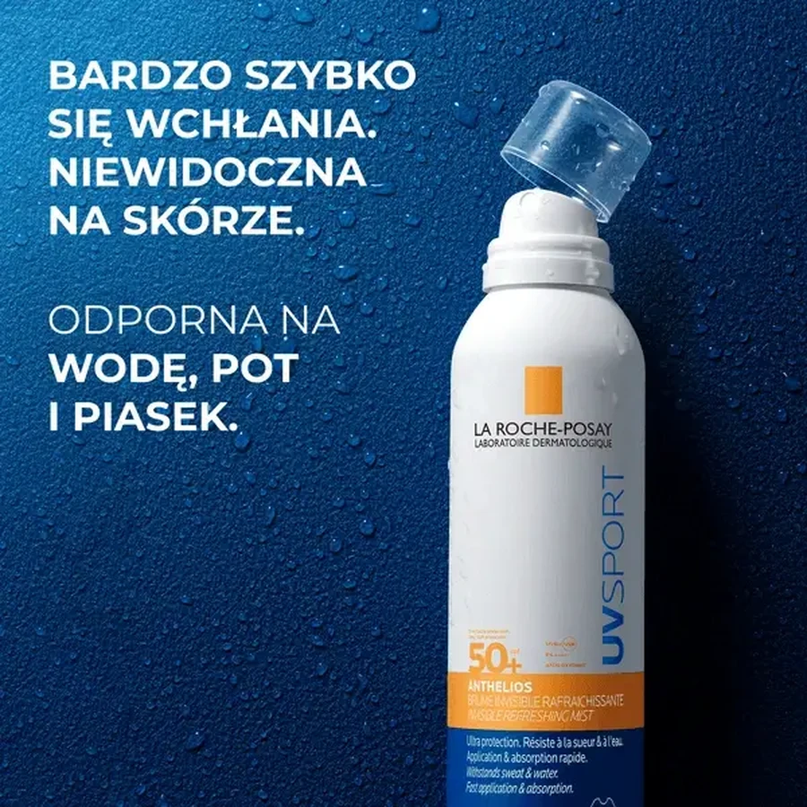La Roche-Posay Anthelios UVSPORT, невидимый освежающий спрей SPF 50+, 200 мл: цены и характеристики