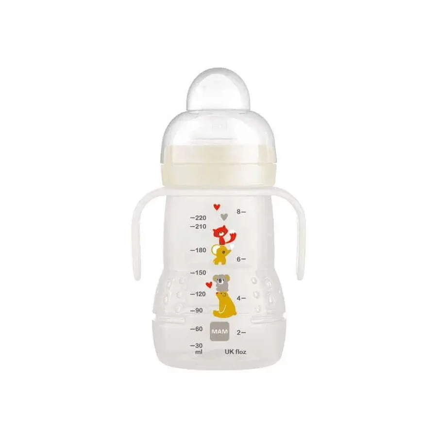 MAM Transition Bottle Trainer с соской и насадкой для рта, 4+ месяцев, 450U, 220 мл: цены и характеристики