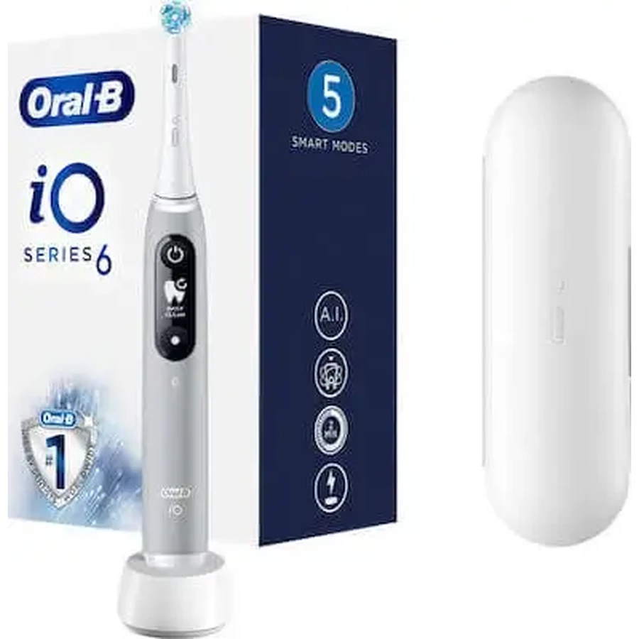 Электрическая зубная щетка ORAL-B iO Series 6 Magnetic Gray Opal. Новая технология с таймером и датчиком давления, серого цвета: цены и характеристики