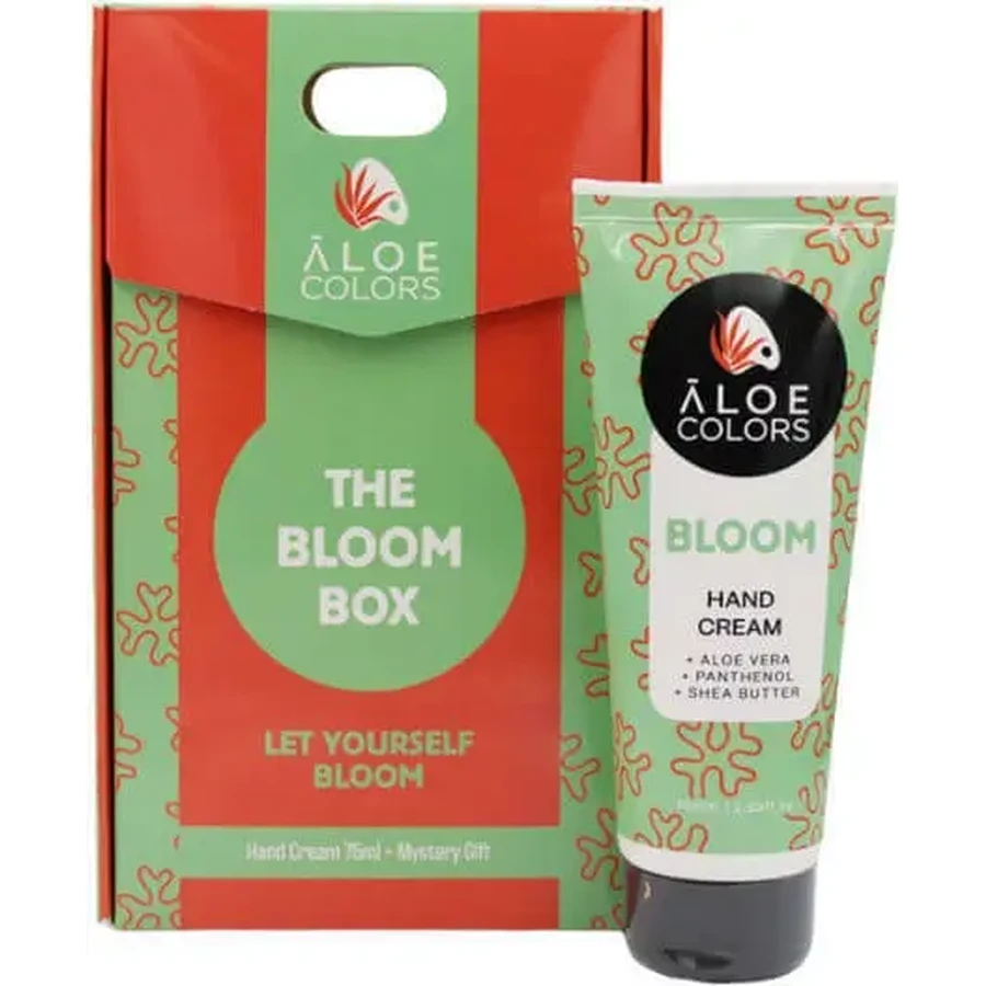 ALOE COLORS Різдвяна акція «The Bloom Box» — зволожуючий крем для рук Bloom 75 мл та таємничий подарунок: ціни та характеристики
