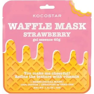 KOCOSTAR Waffle Face Mask Strawberry — маска для очищення та додання сяйва жирній шкірі, 1 шт.