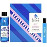 Подарунковий набір ALOE COLORS: туалетна вода «Just Breathe 2024» для жінок, 10 мл, та молочко для тіла «Just Breathe Milky Lotion», 150 мл