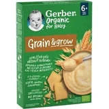 GERBER Organic For Baby Grain & Grow — зернові з пшеничним вівсом та ароматом печива без цукру, від 6 місяців, 200 г