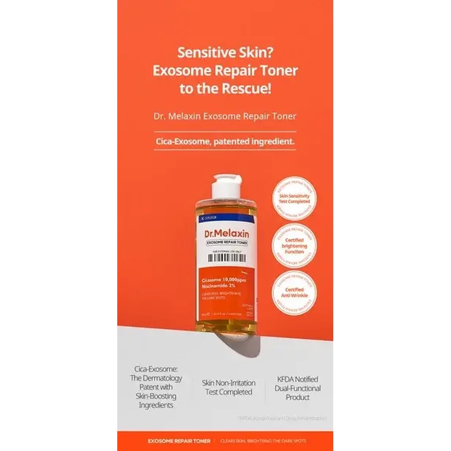 Dr.Melaxin Exosome Repair Toner, тонік для відновлення шкіри з екзосомами, 300 мл: ціни та характеристики