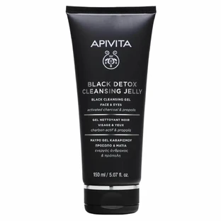 Apivita | Чорний гель для очищення та догляду за обличчям Гель для очищення обличчя та очей з активованим вугіллям та прополісом | 150 мл | 150 мл