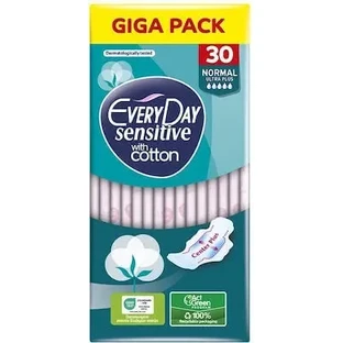 EVERYDAY Giga Pack Нежные гигиенические салфетки с хлопком Normal Ultra Plus, 30 штук