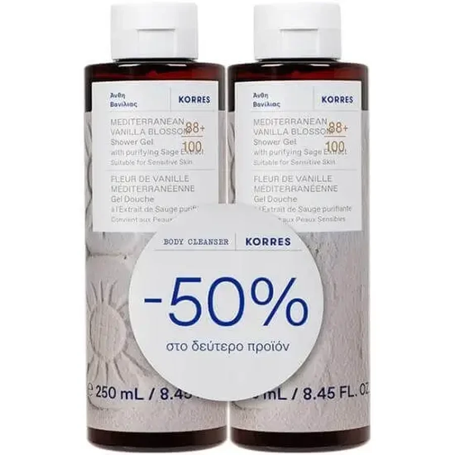 Гель для душу KORRES Vanilla Blossom 250 мл (знижка 50 % на другий товар): ціни та характеристики