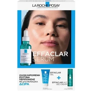 LA ROCHE POSAY Акционный набор: сыворотка Effaclar Serum против стойких проблем кожи, 30 мл, гель Effaclar, 50 мл и гель-крем Effaclar A.Z, 3 мл