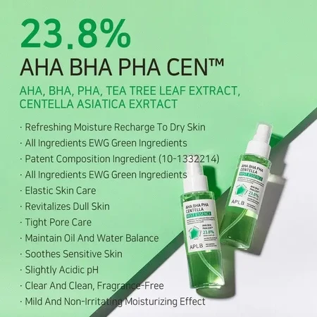 APLB AHA BHA PHA Centella Mist Essence, спрей-эссенция для лица с кислотами и центеллой азиатской, 105 мл: цены и характеристики