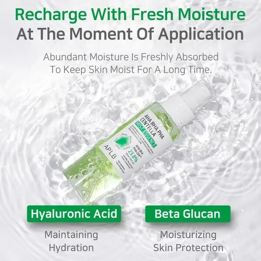 APLB AHA BHA PHA Centella Mist Essence, спрей-эссенция для лица с кислотами и центеллой азиатской, 105 мл: цены и характеристики