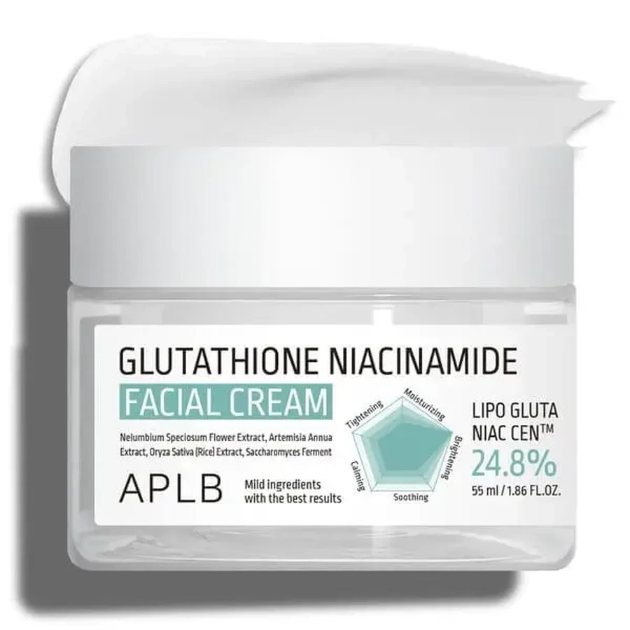 APLB Glutathione Niacinamide Facial Cream, осветляющий крем для лица с глутатионом и ниацинамидом, 55 мл: цены и характеристики