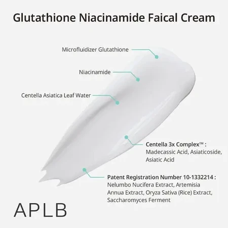 APLB Glutathione Niacinamide Facial Cream, осветляющий крем для лица с глутатионом и ниацинамидом, 55 мл: цены и характеристики