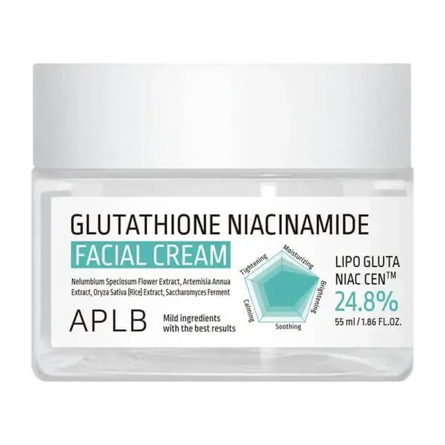 APLB Glutathione Niacinamide Facial Cream, осветляющий крем для лица с глутатионом и ниацинамидом, 55 мл: цены и характеристики