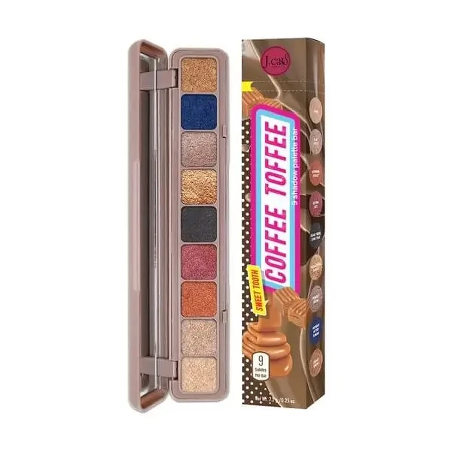 J.Cat Beauty Sweet Tooth 9 Shadow Palette Bar, палітра тіней для повік, 102 Coffee Toffee, 7,2 г: ціни та характеристики