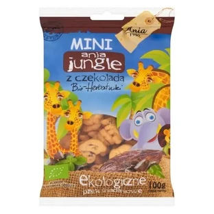 Аня, Mini Jungle, пшеничные печенья с шоколадом BIO, 100 г