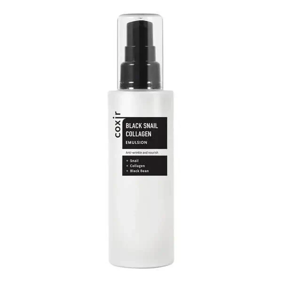 Coxir Black Snail Collagen, восстанавливающая эмульсия с муцином улитки и коллагеном, 100 мл: цены и характеристики