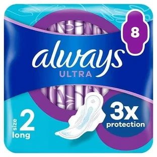 Прокладки ALWAYS Ultra Long Plus з крильцями, розмір 2, 8 штук