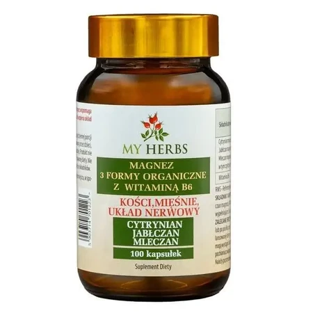My Herbs «Магній у 3 органічних формах з вітаміном B6», капсули, 100 шт.: ціни та характеристики