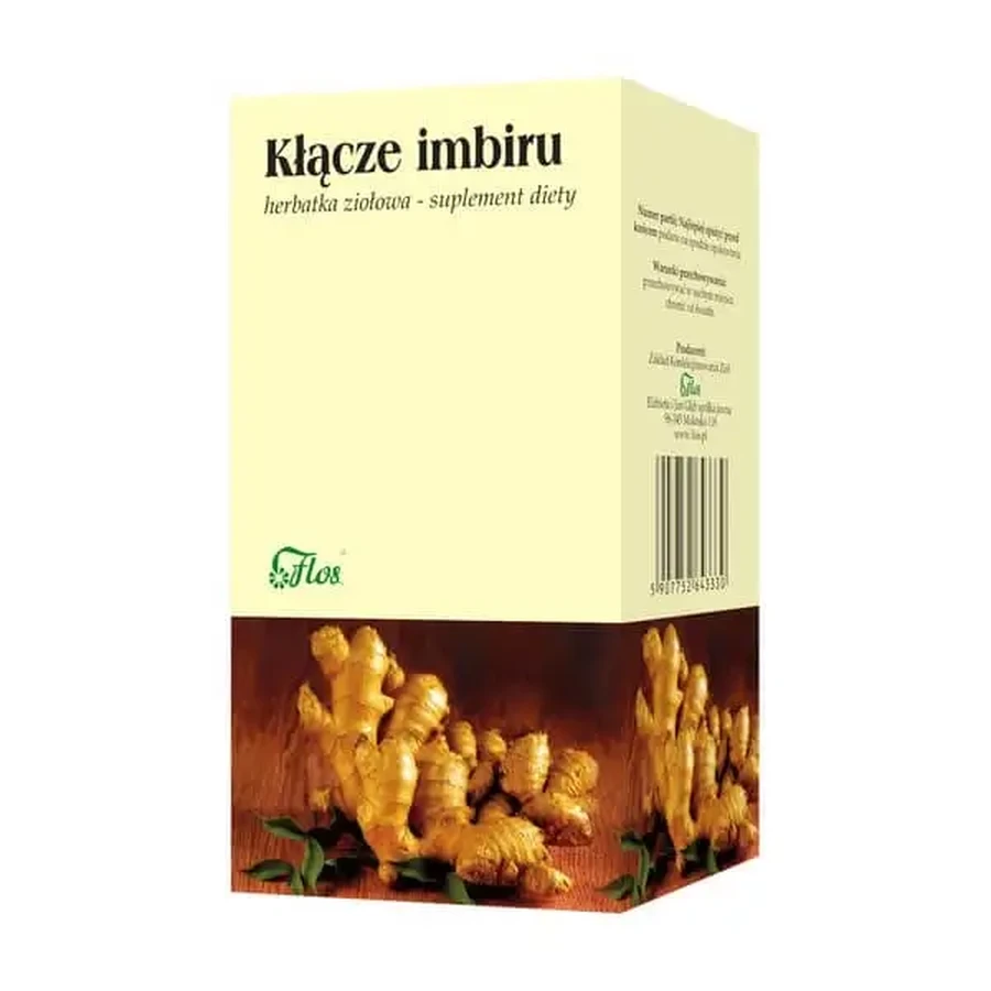 Flos Имбирь — корневище, травяной чай в пакетиках, 1,5 г × 25 шт.: цены и характеристики