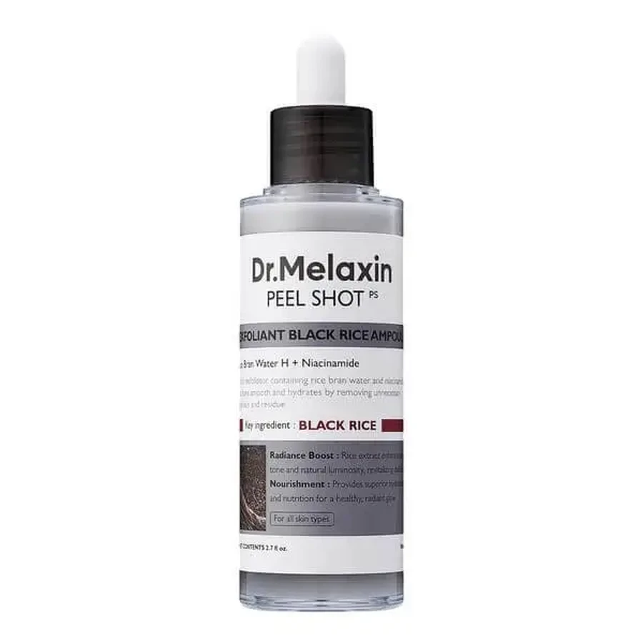 Dr.Melaxin Peel Shot Exfol Black Rice Ampoule, відлущувальна ампула з екстрактом чорного рису, 80 мл: ціни та характеристики