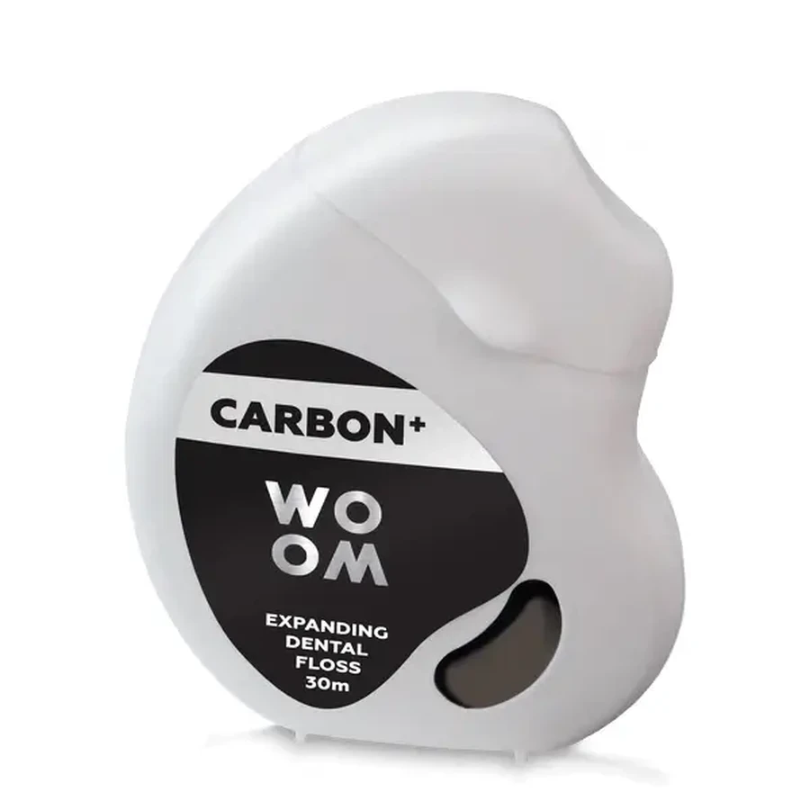 WOOM Carbon+, разбухающая зубная нить с активированным углем, 30 м: цены и характеристики
