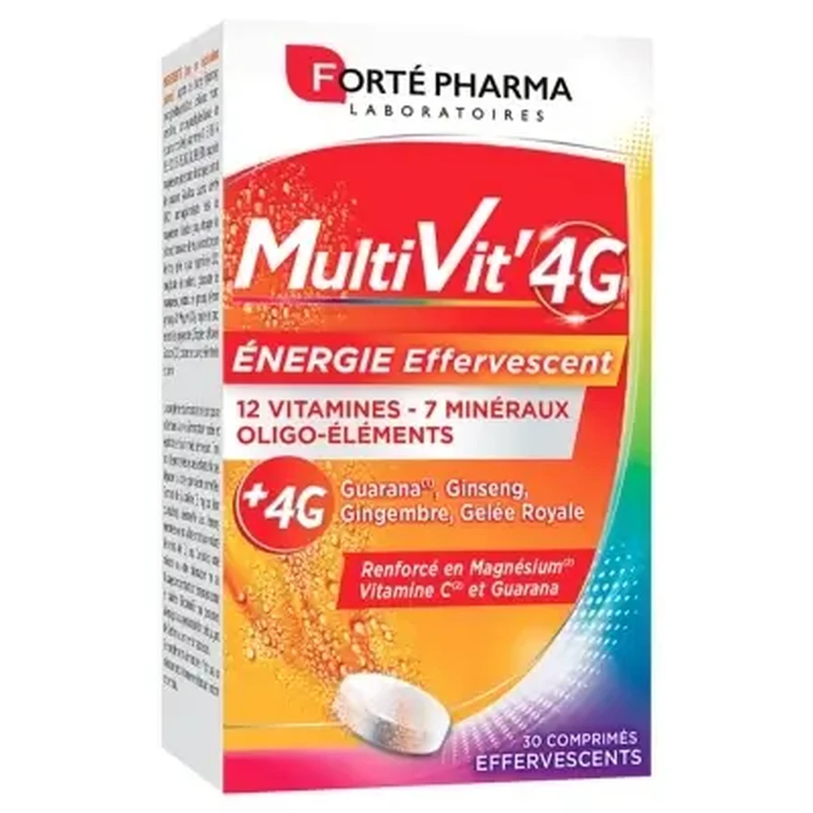 Forté Pharma MultiVit'4G Energy, 30 шипучих таблеток: цены и характеристики