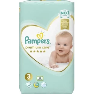 PAMPERS Детские подгузники Premium Care № 3, 6–10 кг, 60 штук, упаковка Jumbo Pack