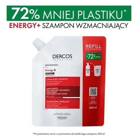 Набір Dercos Energy+, зміцнюючий шампунь, 400 мл + запасна упаковка, 400 мл: ціни та характеристики