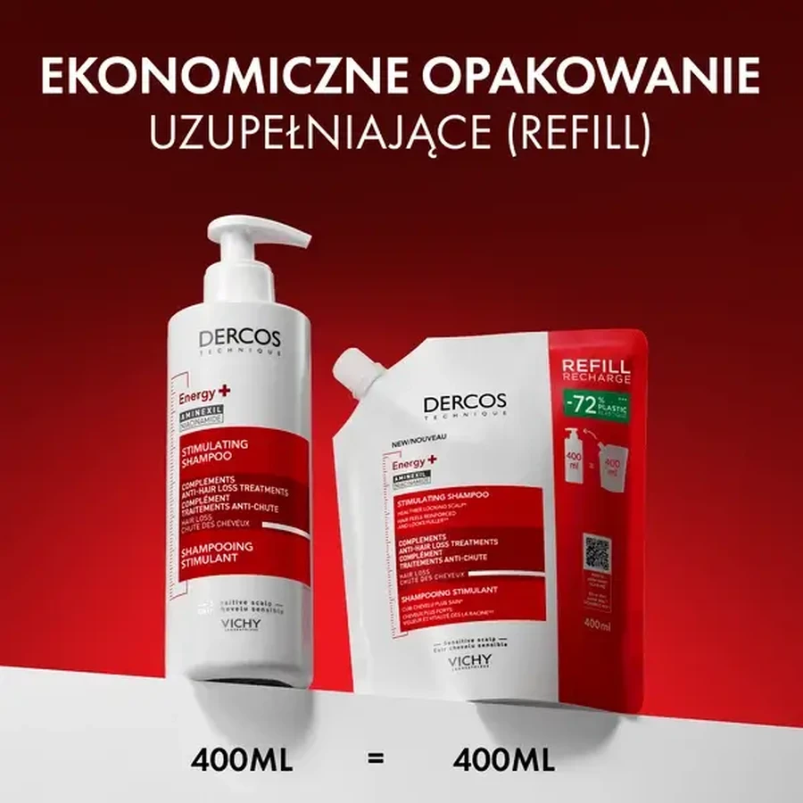 Набір Dercos Energy+, зміцнюючий шампунь, 400 мл + запасна упаковка, 400 мл: ціни та характеристики