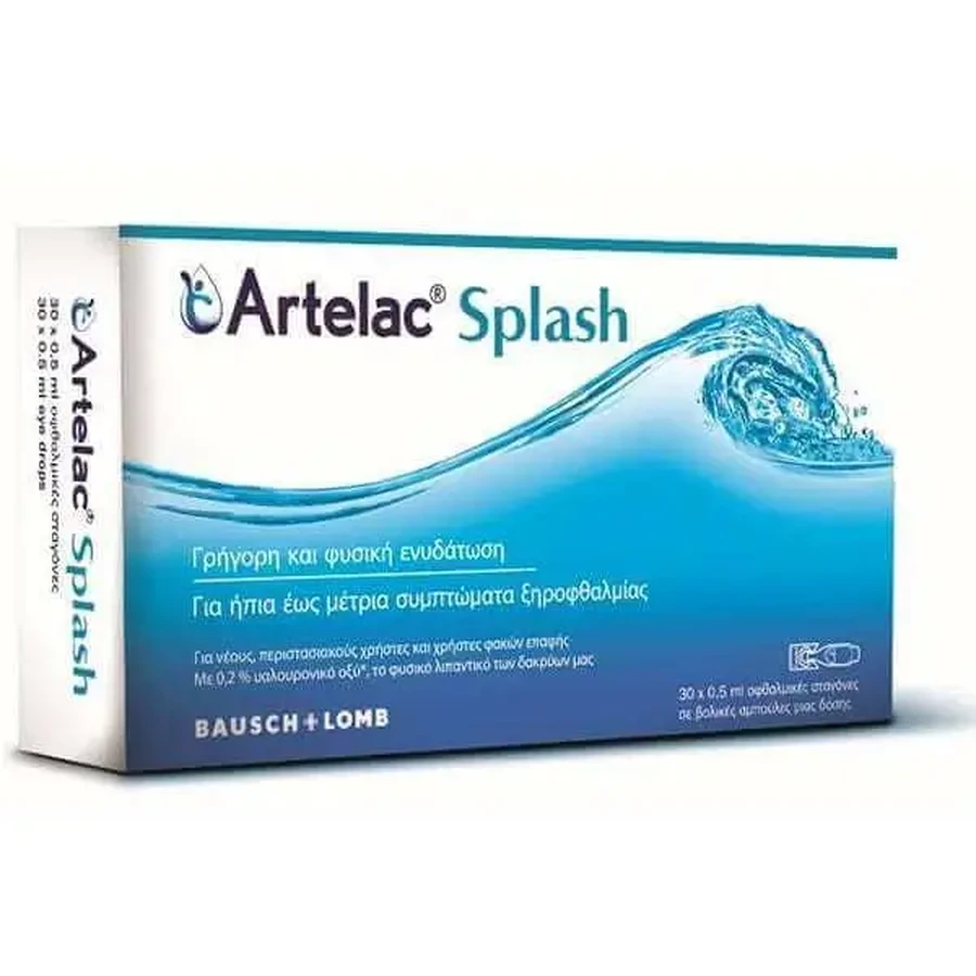 ARTELAC Splash Смазочные глазные капли для увлажнения, 30×0,5 мл: цены и характеристики