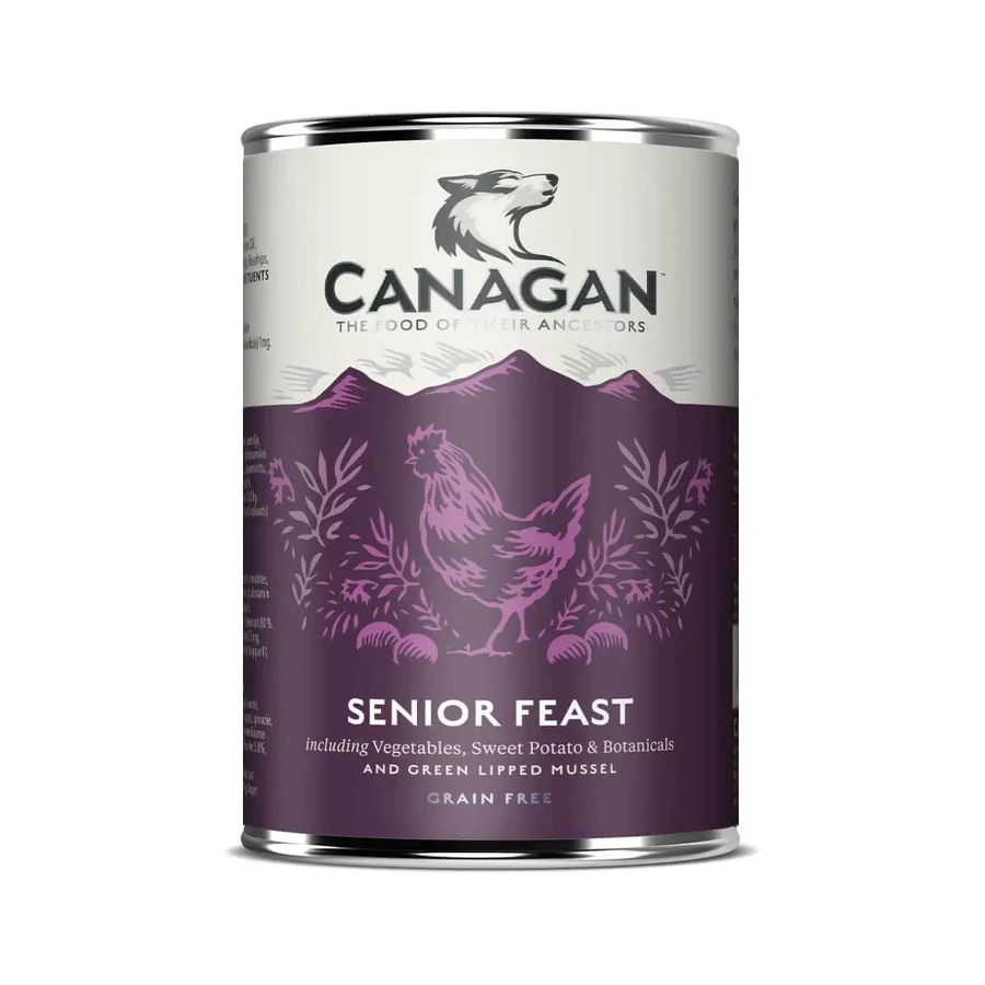 CANAGAN Senior Feast, XS–XL, Цыпленок, беззерновые влажные консервы для пожилых собак (в бульоне), 400 г: цены и характеристики