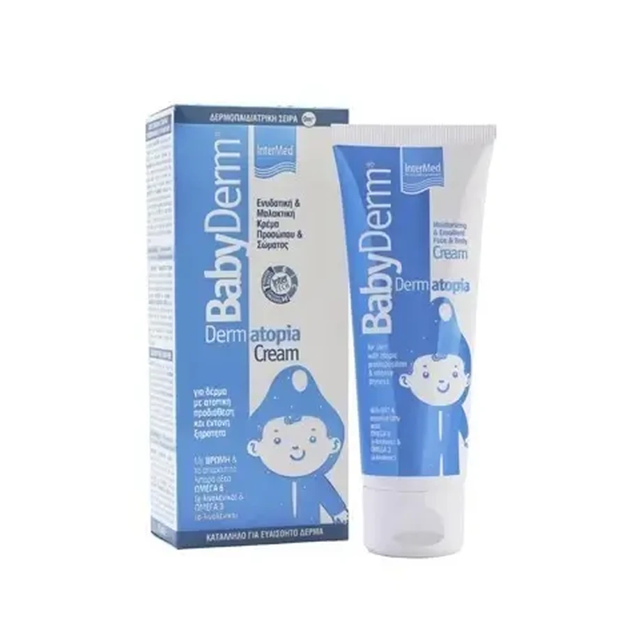 INTERMED Babyderm Dermatopia Cream Зволожуючий та пом’якшувальний крем для обличчя та тіла для немовлят і дітей, 75 мл: ціни та характеристики