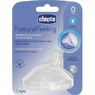 CHICCO Силиконовая соска с низким потоком и естественным ощущением 0m+