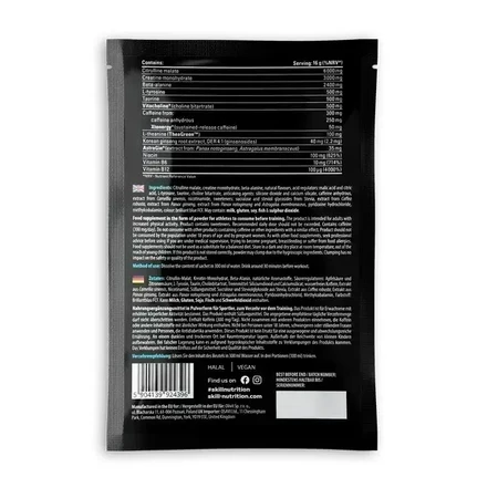 Skill Nutrition Pre-Workout, порошок, вкус «голубая малина», 16 г: цены и характеристики