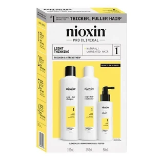 Nioxin System 1, набір для зміцнення натурального, злегка поріділого волосся, шампунь 150 мл + кондиціонер 150 мл + сироватка 50 мл