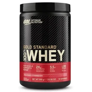 Протеиновый порошок из сыворотки с клубничным вкусом Whey Gold Standard, 310 г, Optimum Nutrition
