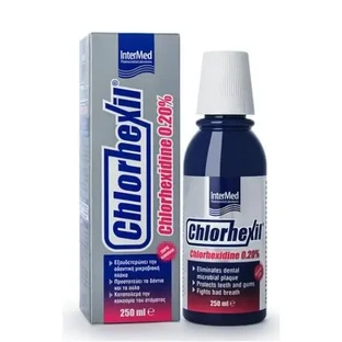 INTERMED Chlorhexil 0,20 % Хлоргексидин. Ополаскиватель для полости рта, предназначенный для устранения зубного налета на деснах и снятия раздражений в полости рта, 250 мл