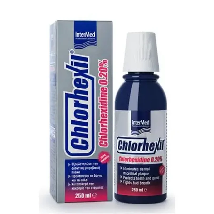 INTERMED Chlorhexil 0,20 % Хлоргексидин. Ополаскиватель для полости рта, предназначенный для устранения зубного налета на деснах и снятия раздражений в полости рта, 250 мл: цены и характеристики